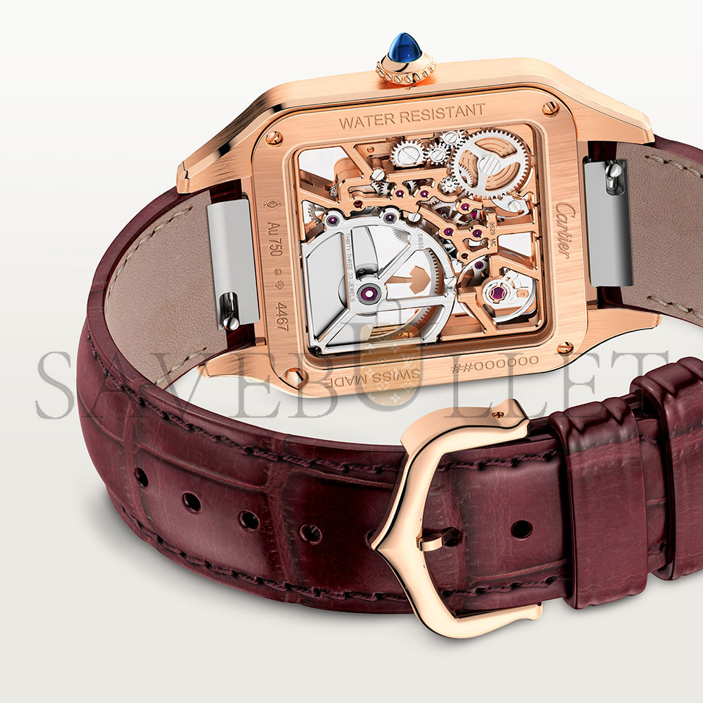 CARTIER SANTOS-DUMONT SKELETON WATCH WITH MICRO-ROTOR WHSA0030